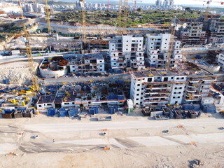 Construction site drone footage, Israel.