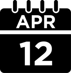 04-April - 12 Glyph black Icon pictogram symbol visual illustration