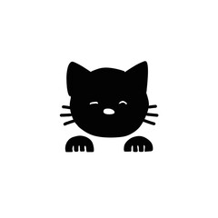 black cat vector icon
