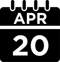 04-April - 20 Glyph black Icon pictogram symbol visual illustration