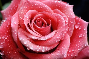 close-up of water droplets on a freshly plucked rose