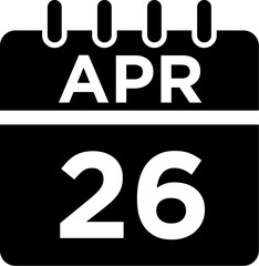 04-April - 26 Glyph black Icon pictogram symbol visual illustration