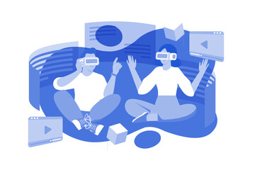 People watching video on metaverse