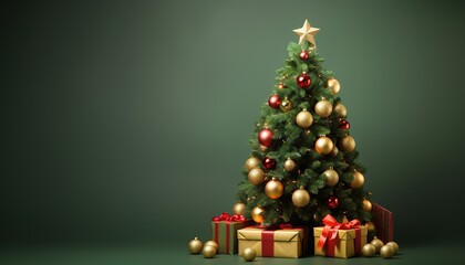 Fototapeta na wymiar Christmas Tree with Present