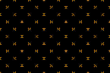 Seamless of luxury background pattern. Geometric stars sign abstract gold on black background. Design print for illustration, textile, fashion, sticker, wallpaper, background. Set 5
