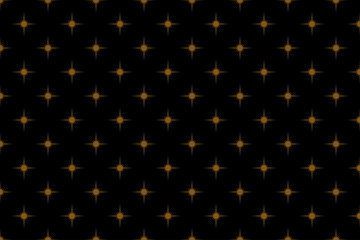 Seamless of luxury background pattern. Geometric stars sign abstract gold on black background. Design print for illustration, textile, fashion, sticker, wallpaper, background. Set 6
