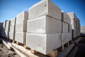 precast aerated concrete blocks stacked together