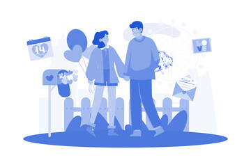 Couple in love happiness couple relaxes outdoors.