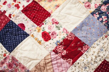 close-up of a patchwork quilt