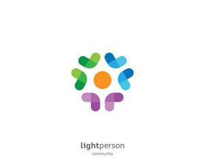 Flat colorful creative community logo