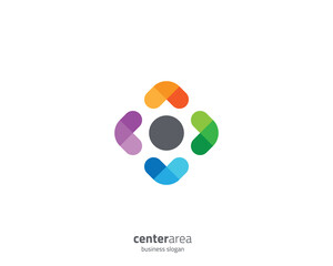 Colorful flat center area logo