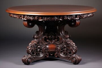 a mahogany cherub pedestal table from the renaissance era - obrazy, fototapety, plakaty