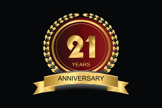 21 years anniversary vector icon, logo. Design element with modern graphic style.