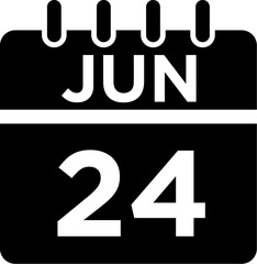 06-June - 24 Glyph black Icon pictogram symbol visual illustration