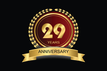 29 years anniversary vector icon, logo. Design element with modern graphic style.