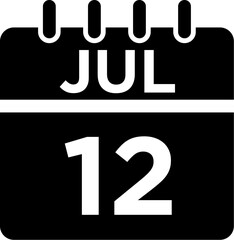 07-July - 12 Glyph black Icon pictogram symbol visual illustration
