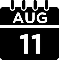 08-August - 11 Glyph black Icon pictogram symbol visual illustration