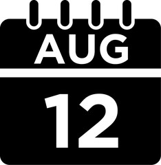 08-August - 12 Glyph black Icon pictogram symbol visual illustration