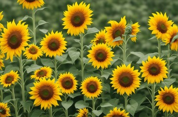 sunflower Flowers in garden from Generative AI