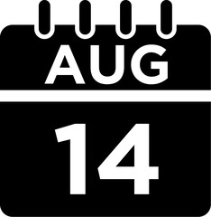 08-August - 14 Glyph black Icon pictogram symbol visual illustration