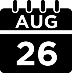 08-August - 26 Glyph black Icon pictogram symbol visual illustration