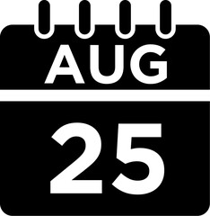 08-August - 25 Glyph black Icon pictogram symbol visual illustration
