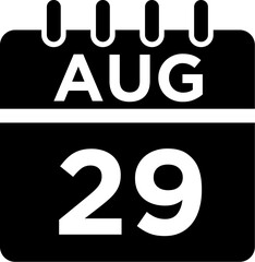 08-August - 29 Glyph black Icon pictogram symbol visual illustration