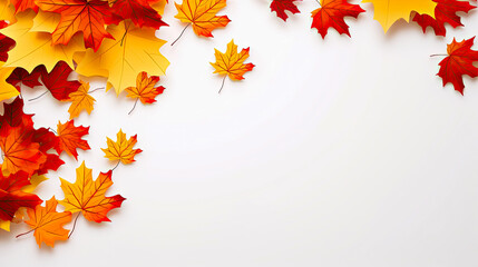 Autumn background with leaves, generative ai 