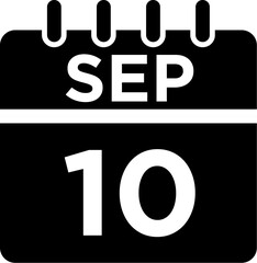 09-September - 10 Glyph black Icon pictogram symbol visual illustration
