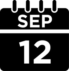 09-September - 12 Glyph black Icon pictogram symbol visual illustration
