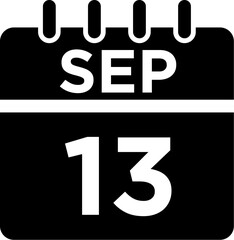 09-September - 13 Glyph black Icon pictogram symbol visual illustration