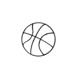 Basketball - Hand drawn illustration, black pencil, transparent PNG