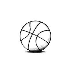 Basketball - Hand drawn illustration, black pencil, transparent PNG