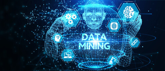 Data mining concept. Business, modern technology, internet and networking concept. 3d illustration