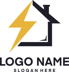 Home Bolt Logo Vector, Electric House Logo Icon Design Element, Design Illustration
