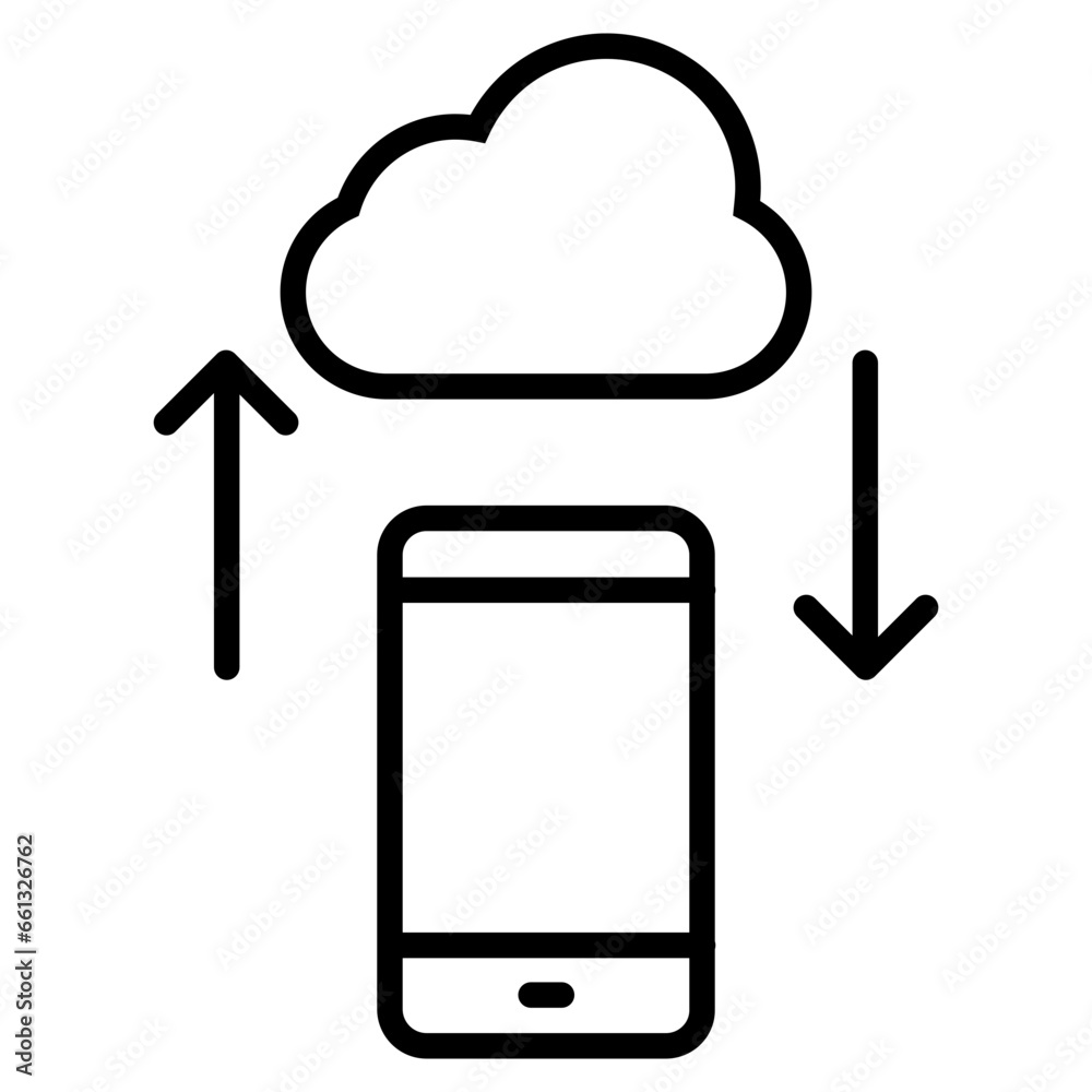 Poster outline mobile computing2 icon