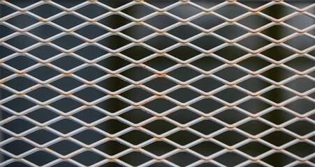 metal grating background, close up of metal mesh with blur effect