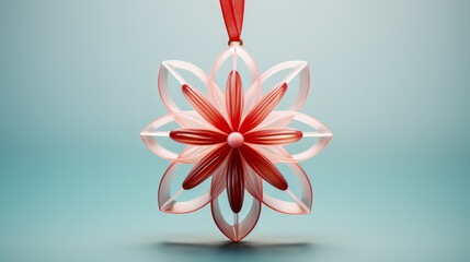 Handmade ornament from recycled plastic isolated on a gradient background 