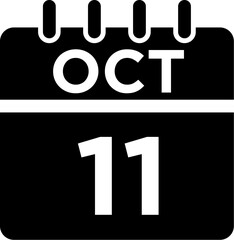 10- October - 11 Glyph black Icon pictogram symbol visual illustration