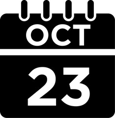 10- October - 23 Glyph black Icon pictogram symbol visual illustration