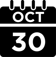 10- October - 30 Glyph black Icon pictogram symbol visual illustration