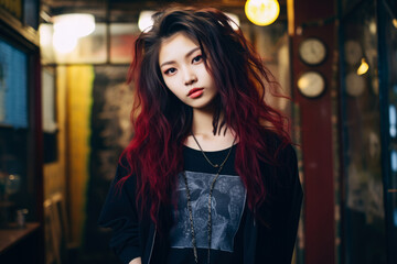 Young Japanese woman in urban clothes