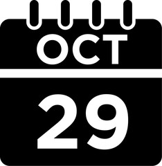 10- October - 29 Glyph black Icon pictogram symbol visual illustration