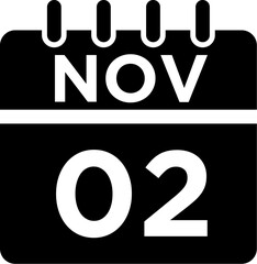 11- November - 02 Glyph black Icon pictogram symbol visual illustration