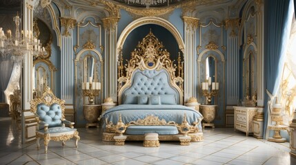 blue interior room luxury