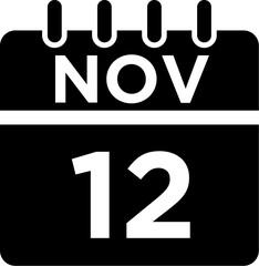 11- November - 12 Glyph black Icon pictogram symbol visual illustration