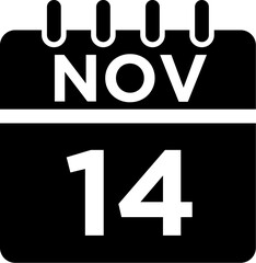 11- November - 14 Glyph black Icon pictogram symbol visual illustration