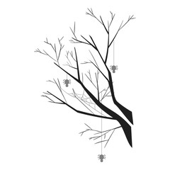 Vector halloween silhouettes icon and character