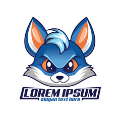 Cute animal esport logo mascot, fox esport mascot with cute cartoon style isolated white background.
