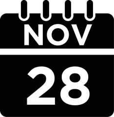 11- November - 28 Glyph black Icon pictogram symbol visual illustration